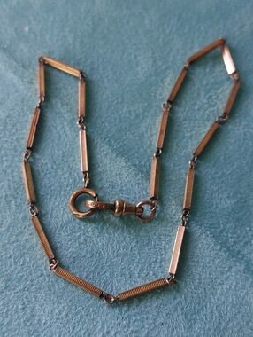 Victoria-era Gold-filled 14" Decorative Link Pocket Watch Chain